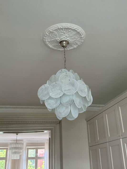 Murano chandelier Iris Ø70 - 57 iridescent glasses