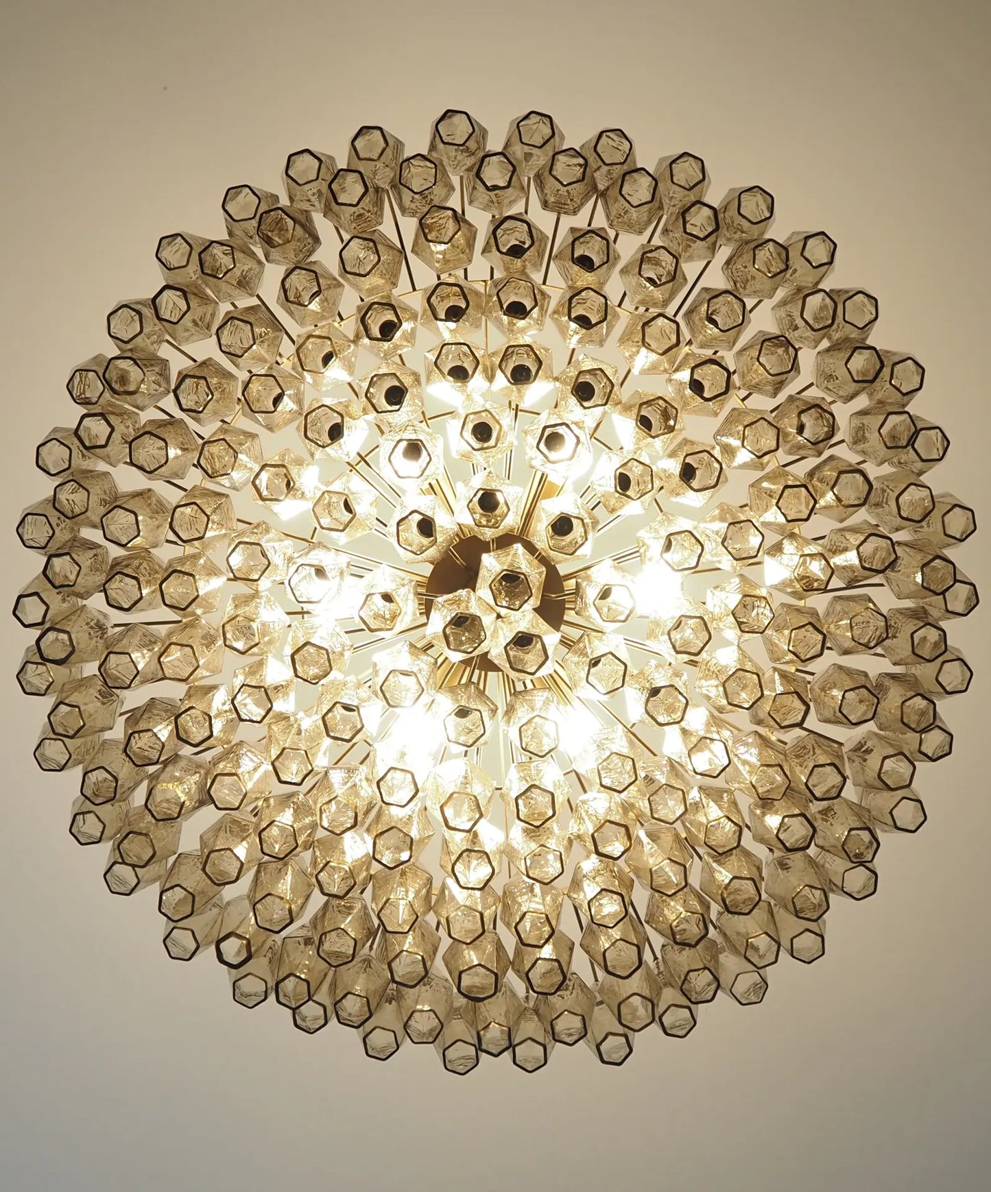 Murano chandelier Poliedri Ø90 - 185 smoke colored glass