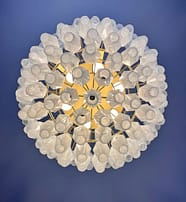 Lustre Murano Poliedri Ø68 – 111 éléments en verre blanc opalin