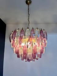 Lustre Murano Poliedri Ø68 – 111 éléments en verre améthyste et transparent