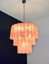 Lustre Murano Tubular Ø57 – 52 éléments en verre Pink Alabaster