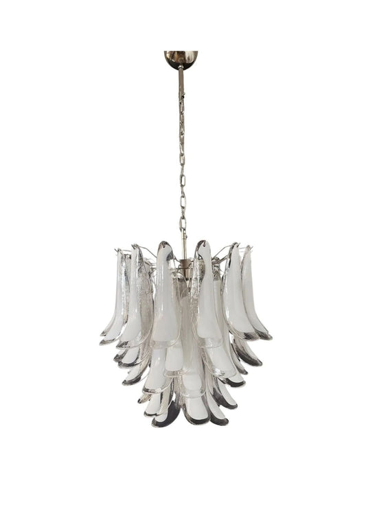 Murano chandelier Mazzega Ø58 - 41 glass in white