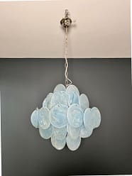 Lustre Murano Iris Ø50 – 36 éléments en verre bleu