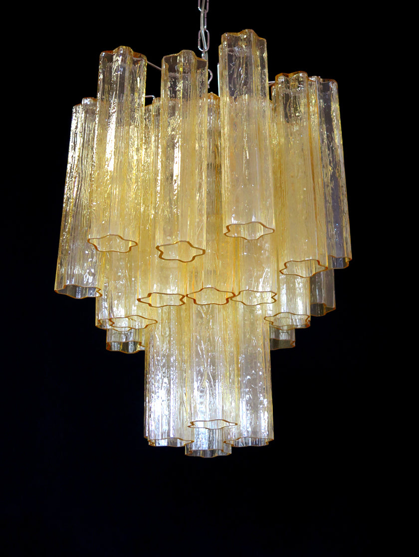 Murano ceiling chandelier Tubular Ø45 - 30 glasses Honey