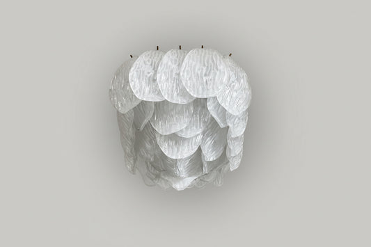 Plafonnier Murano Tulip vintage Ø40 – 32 éléments en verre dépoli