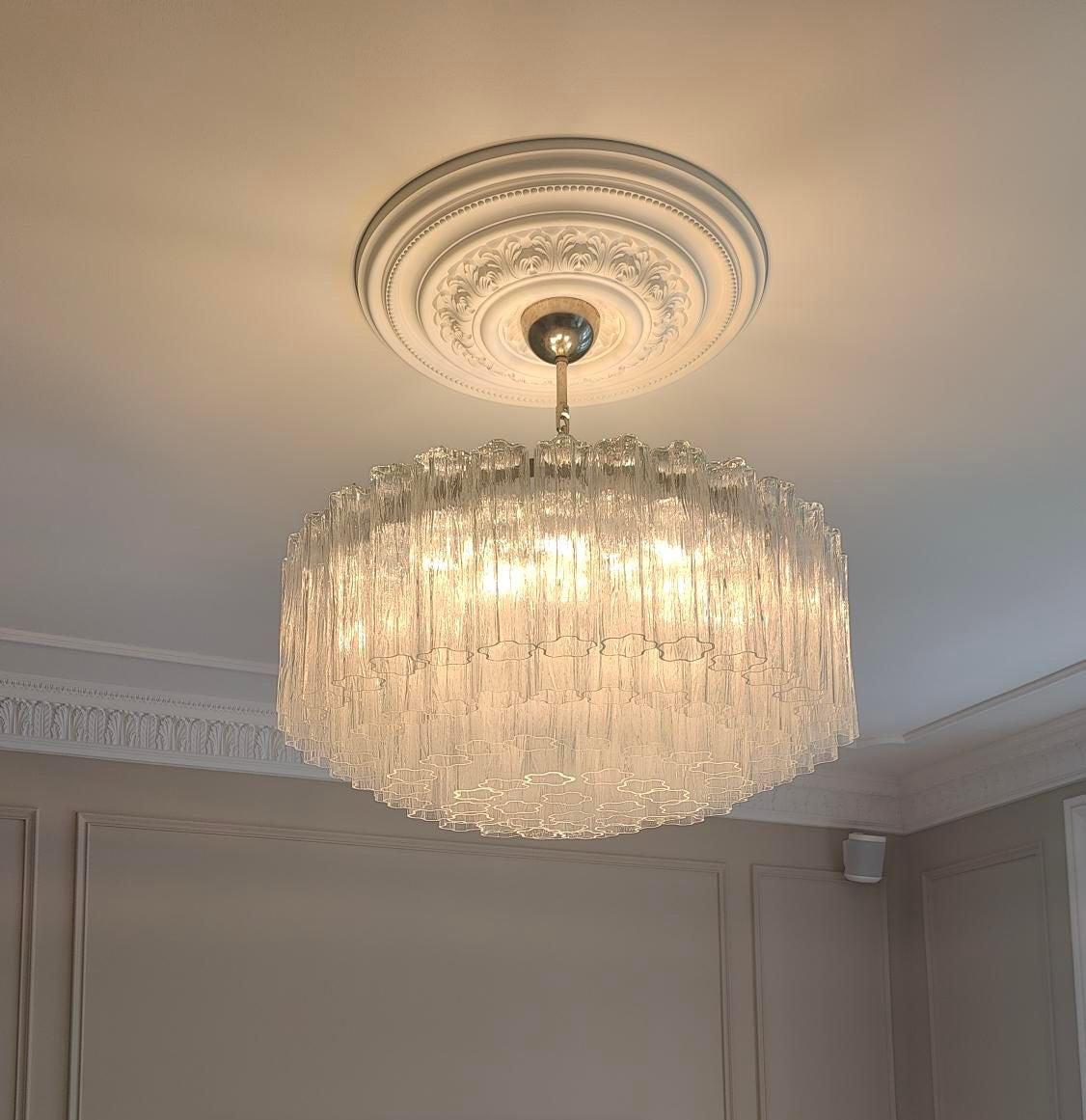 Murano chandelier Tubular Ø82 - 101 clear glass