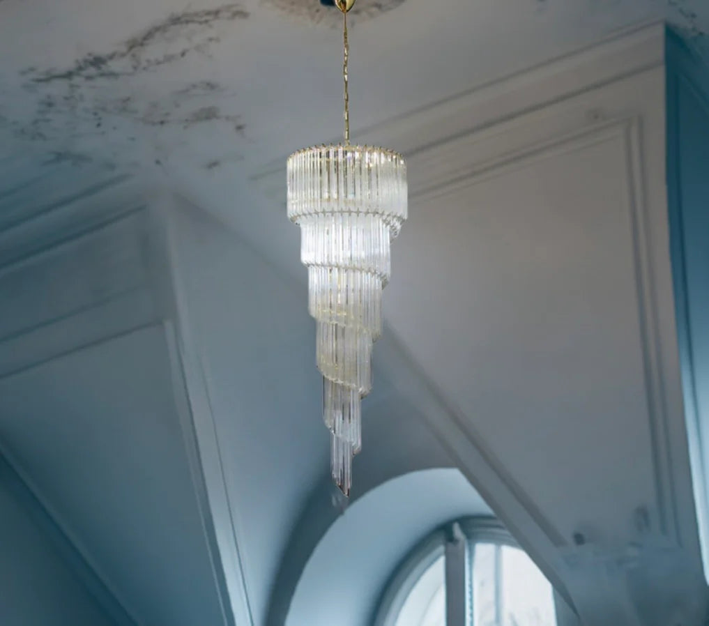 Murano chandelier Quadriedri Spiral Ø55 - 166 glass