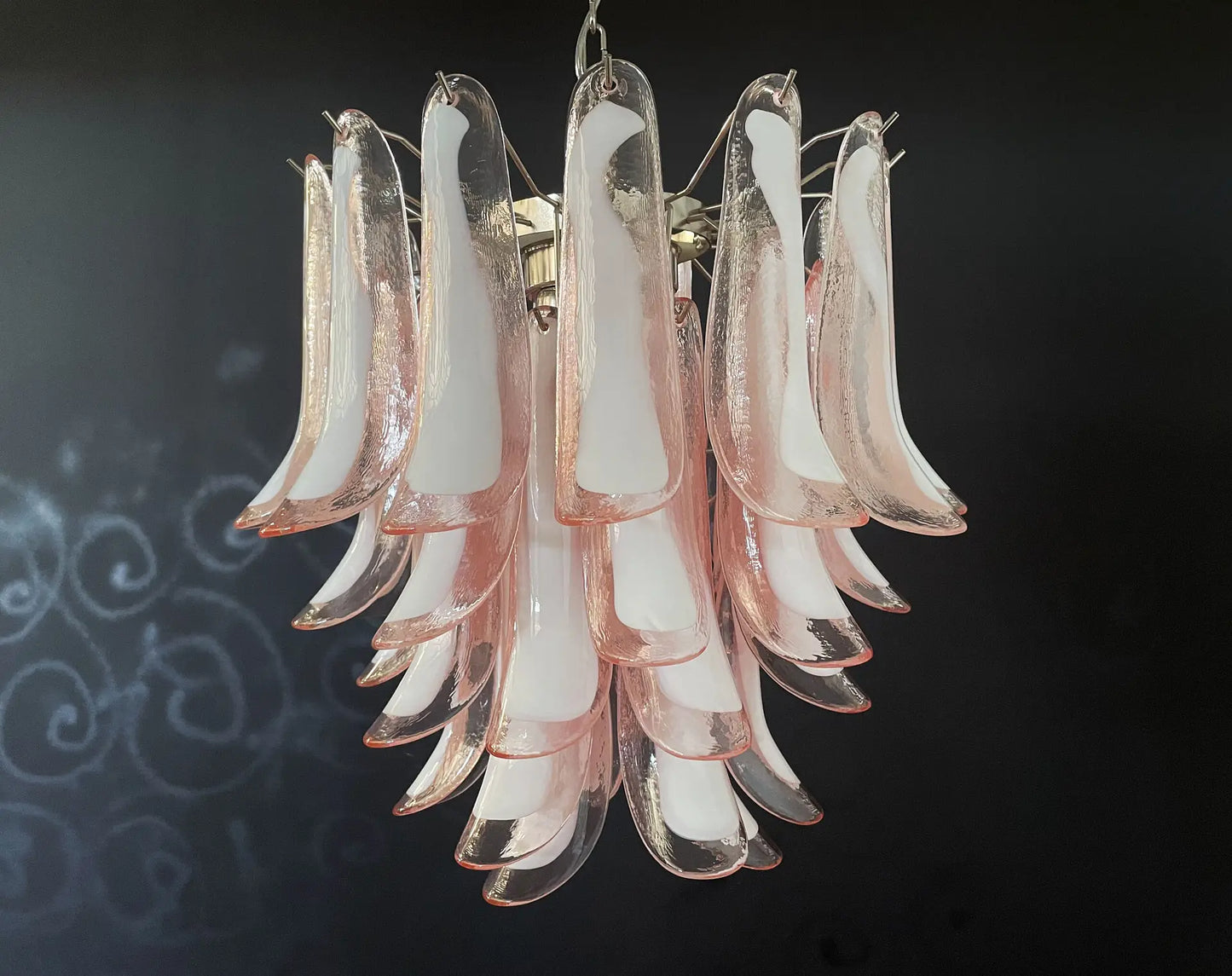Murano chandelier Mazzega Ø58 - 41 glass in amber color