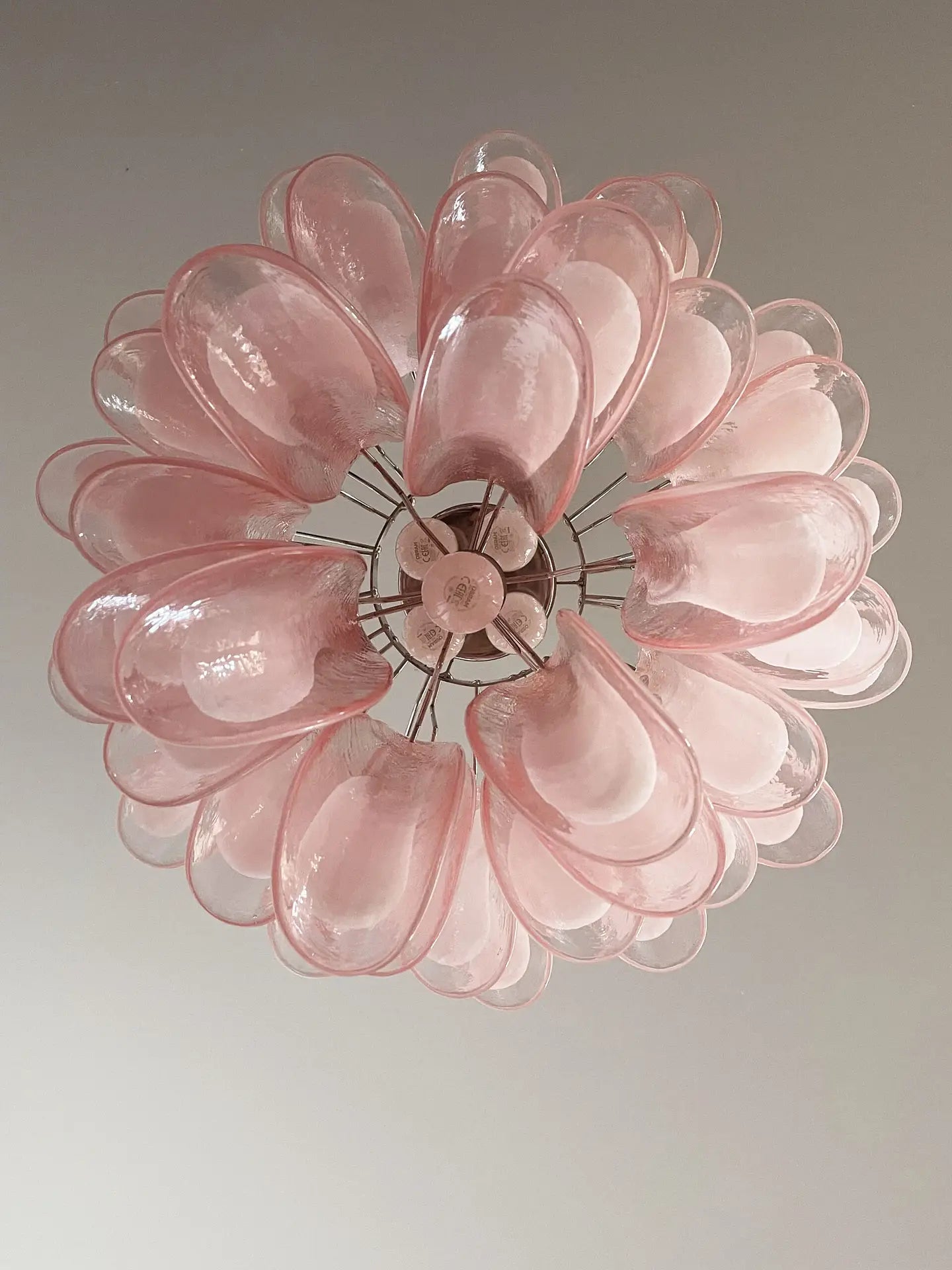 Murano chandelier Mazzega Ø58 - 41 glass in amber color
