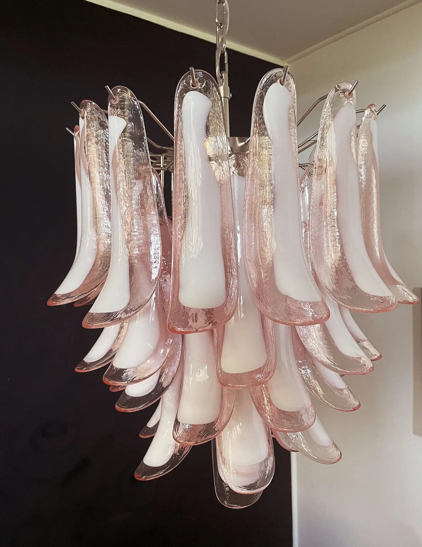Murano chandelier Mazzega Ø58 - 41 glass in amber color