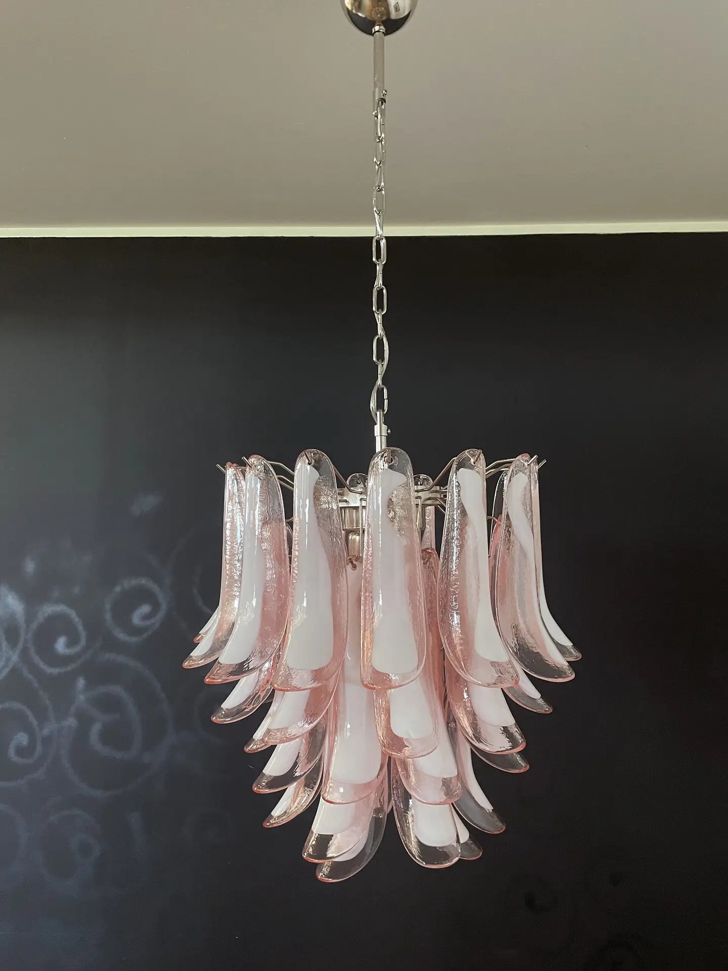 Murano chandelier Mazzega Ø58 - 41 glass in amber color