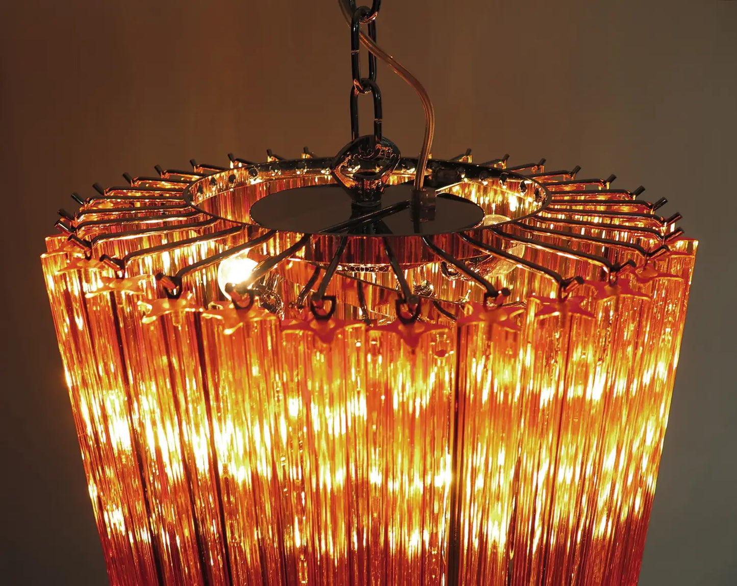 Murano chandelier Quadriedri Spiral Ø40 - 86 amber glass