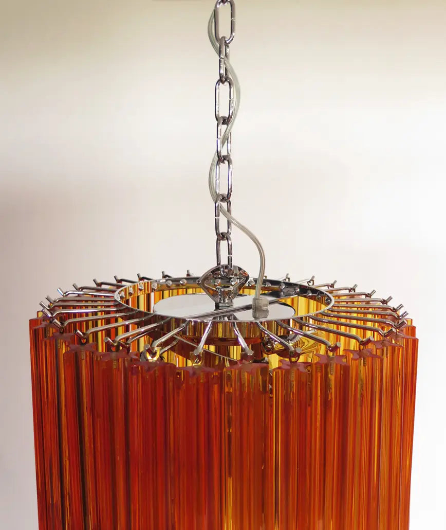 Murano chandelier Quadriedri Spiral Ø40 - 86 amber glass