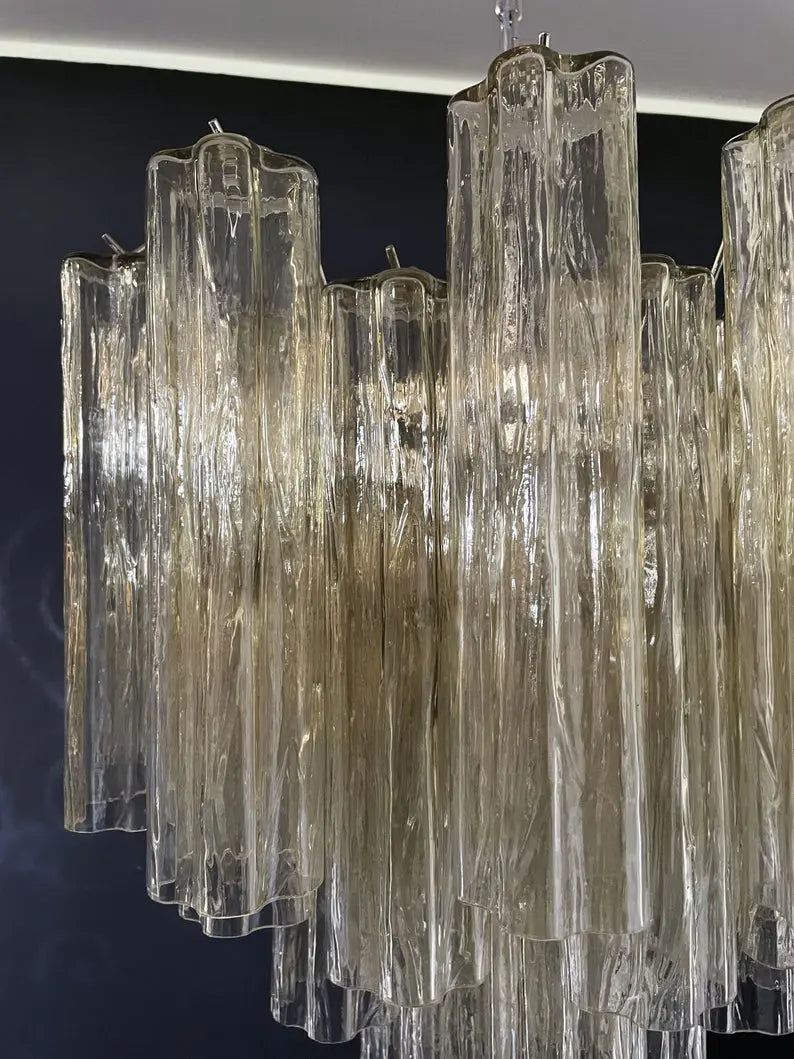 Murano ceiling chandelier Tubular Ø58 - 36 honey colored glass