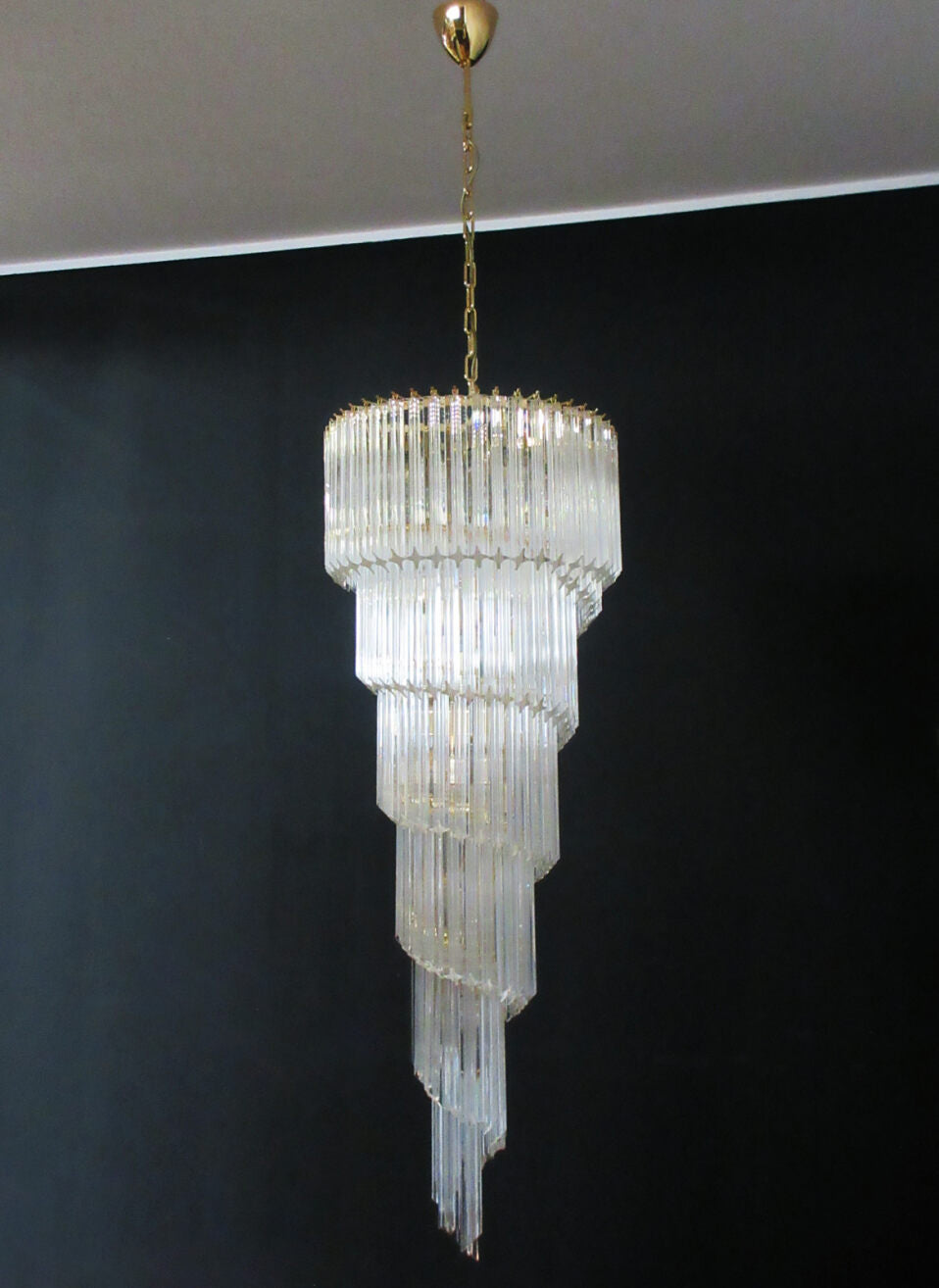 Murano chandelier Quadriedri Spiral Ø55 - 166 glass