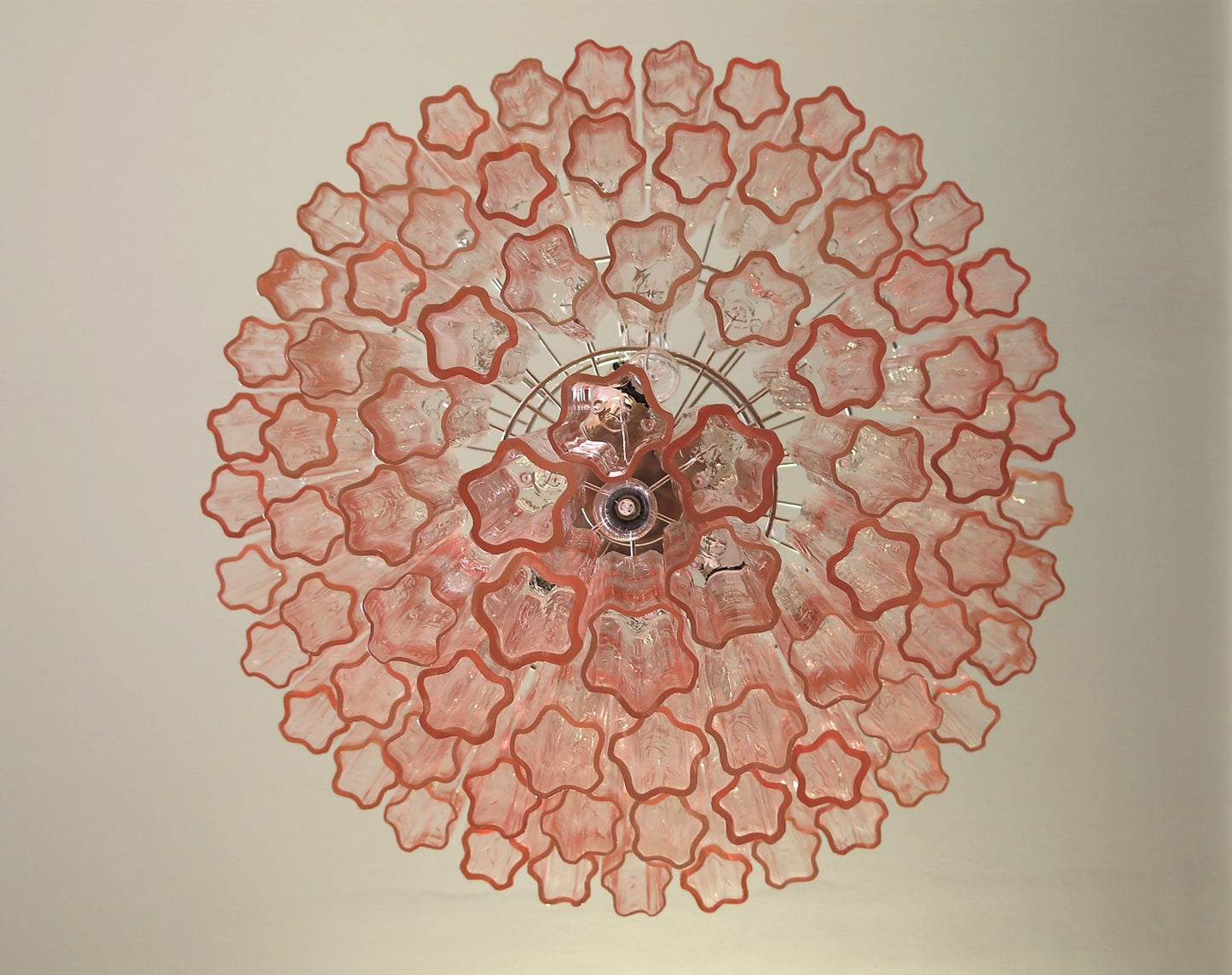 Murano chandelier Tubular Ø85 - 78 pink glass