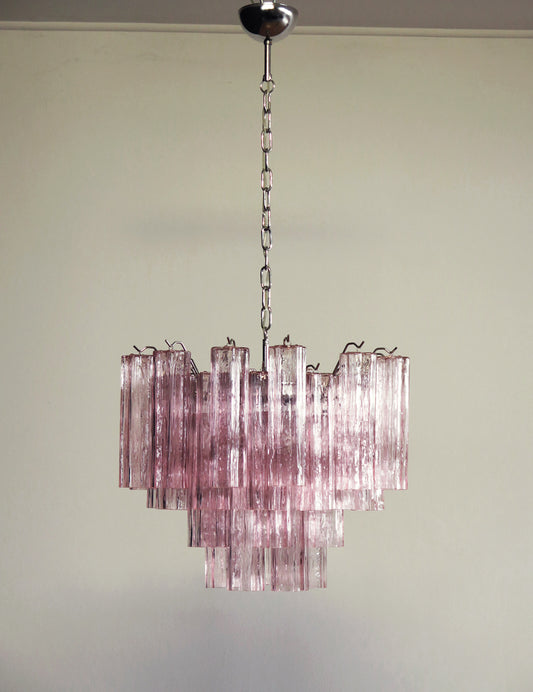 Murano chandelier Tubular Ø58 - 36 pink glass