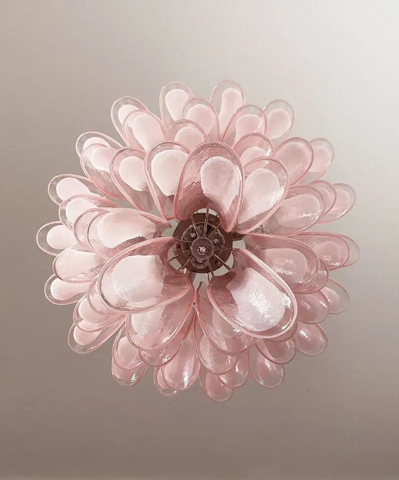 Murano chandelier Mazzega Ø66 - 52 pink glass