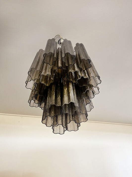 Murano chandelier Tubular Ø45 - 30 glass smoked
