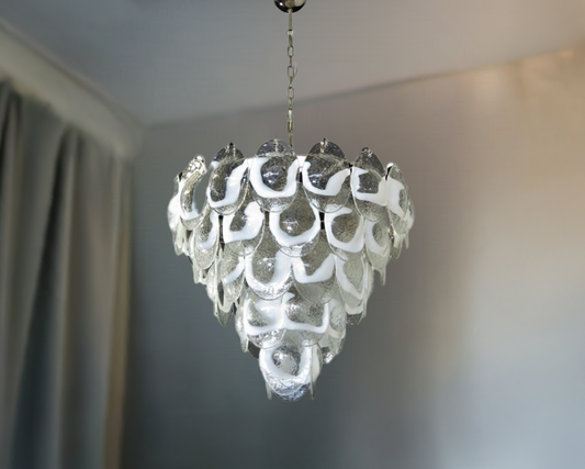 Murano chandelier Lattimo Mazzega Ø75 - 51 glass