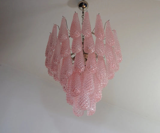 Murano chandelier Campelli Ø75 - 75 pink glasses