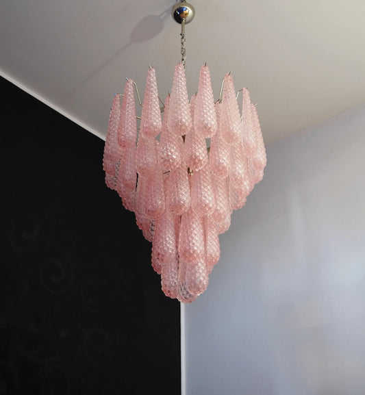 Murano chandelier Campelli Ø75 - 75 pink glasses