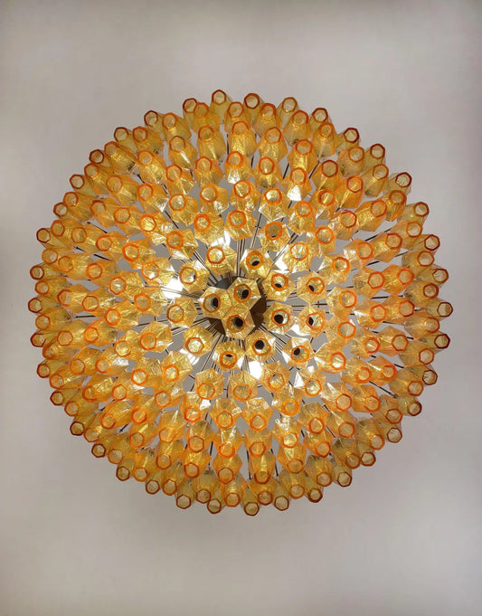 Murano ceiling chandelier Poliedri Ø90 - 185 mother-of-pearl glass