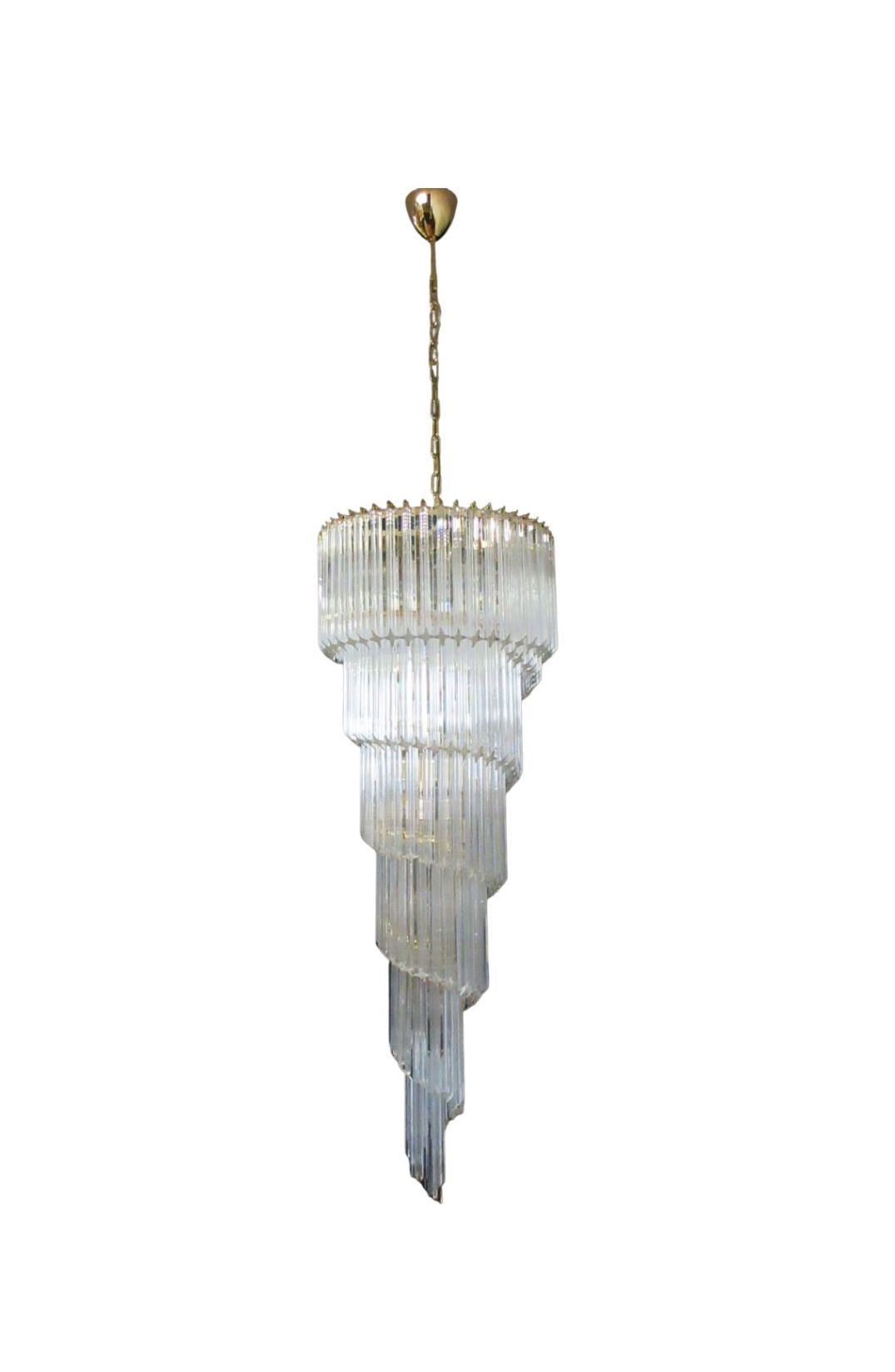 Murano chandelier Quadriedri Spiral Ø55 - 166 glass