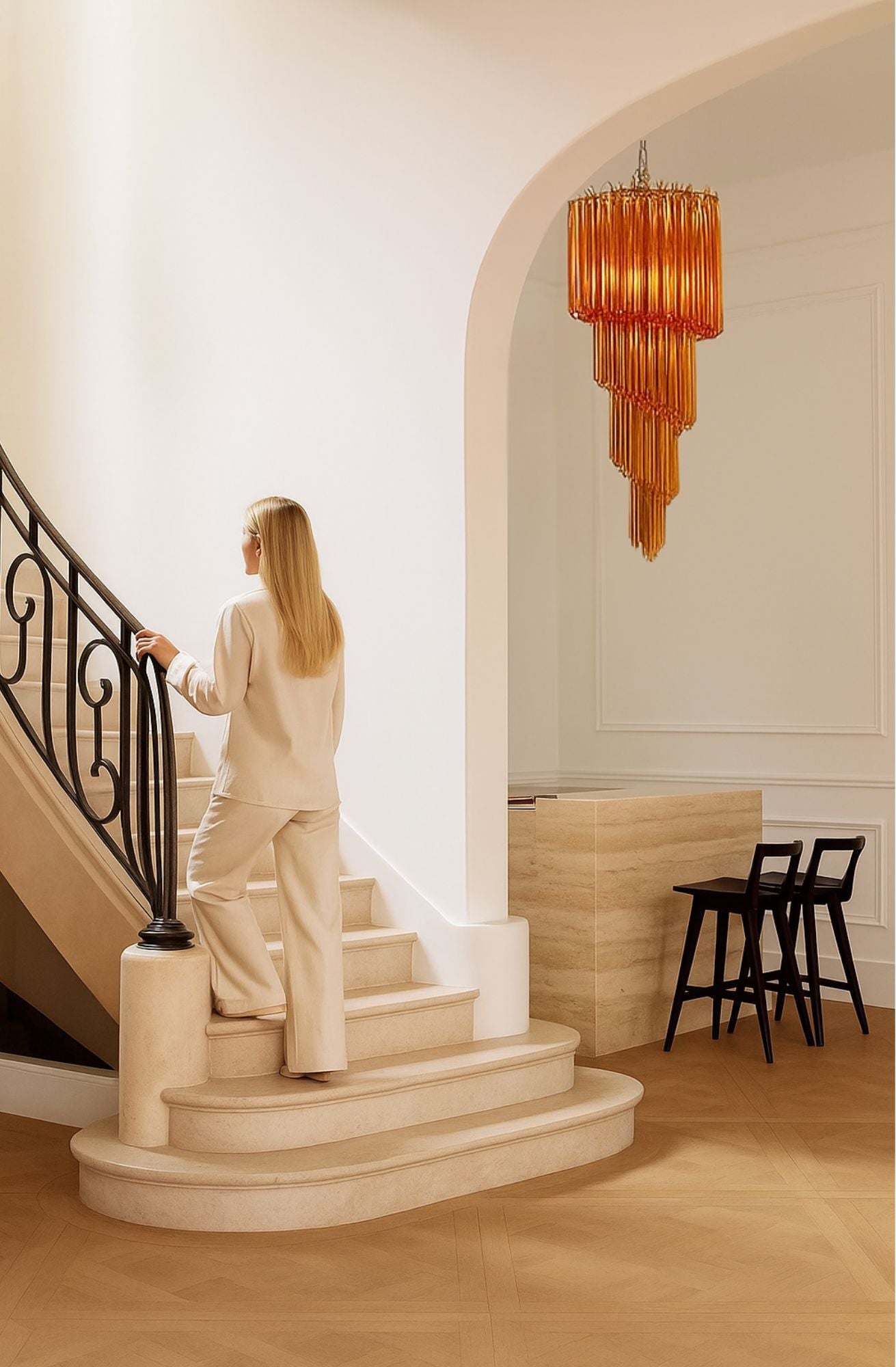 Spiralformad muranolampa
