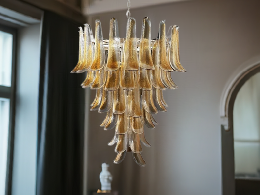 Murano chandelier Mazzega Ø80 - 75 amber