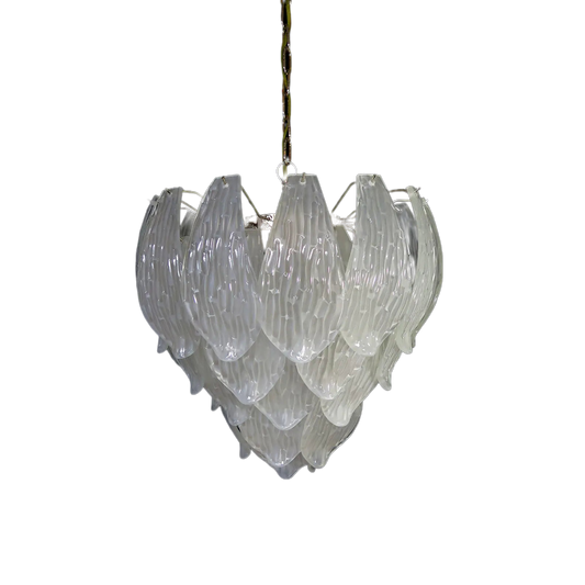 Murano chandelier Tulipe Ø54 – 41 frosted glass leaves