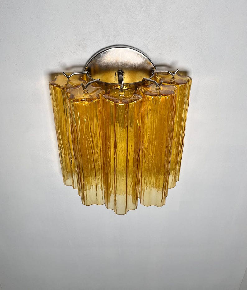Murano vägglampa Tubular Honey