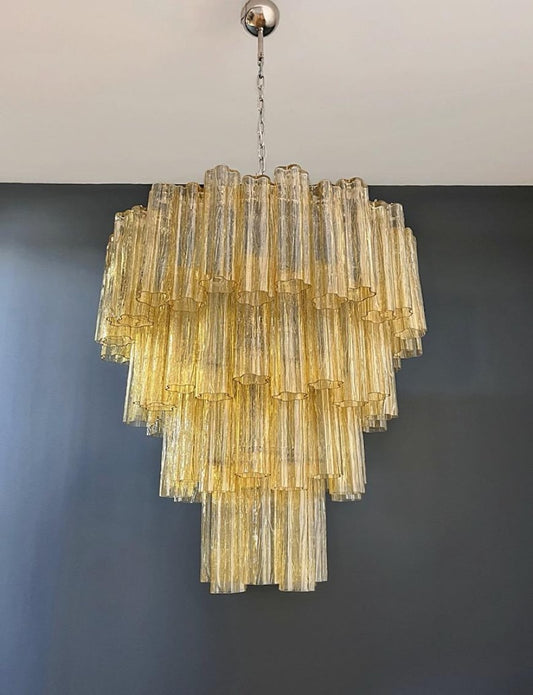 Murano Tubular Chandelier Ø85 – 80 Honey Glass Elements