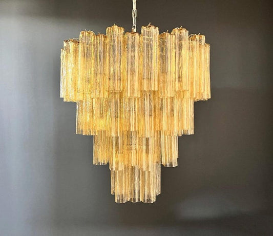 Murano takkrona Tubular Ø85 - 80 glas - Honey