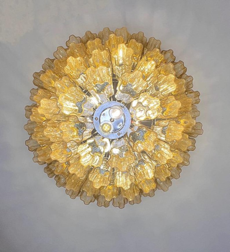 Murano takkrona Tubular Ø85 - 80 glas - Honey