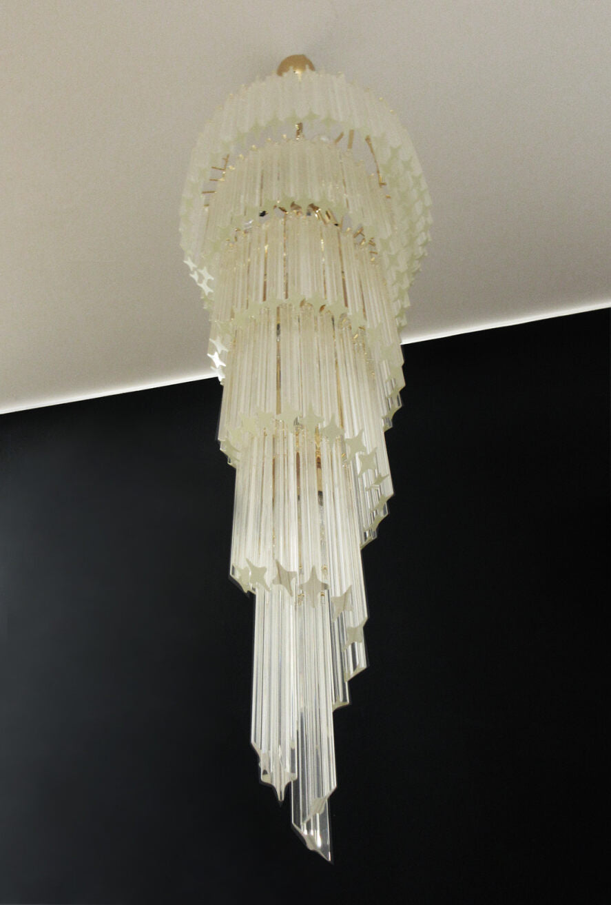 Murano chandelier Quadriedri Spiral Ø55 - 166 glass