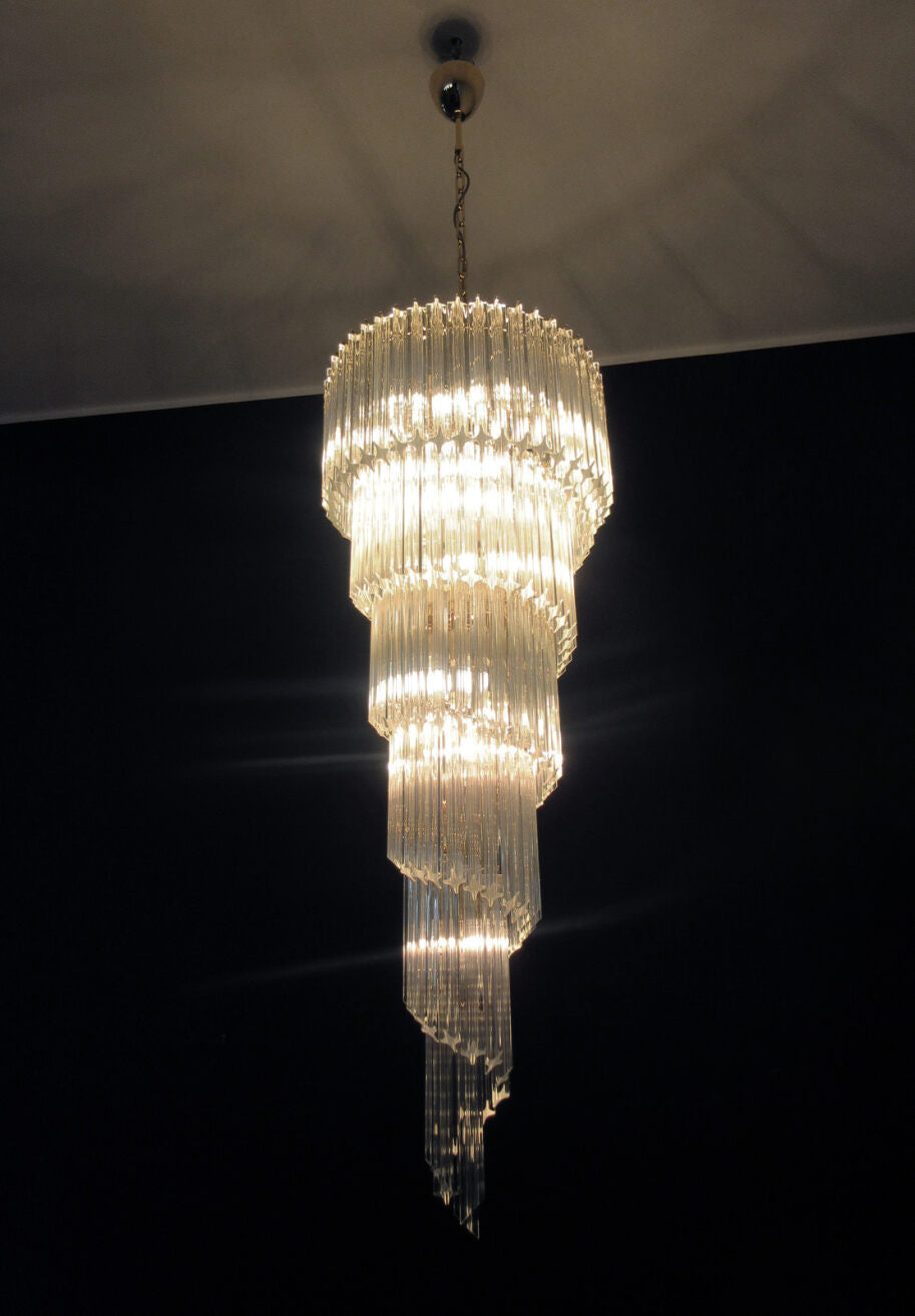 Murano chandelier Quadriedri Spiral Ø55 - 166 glass