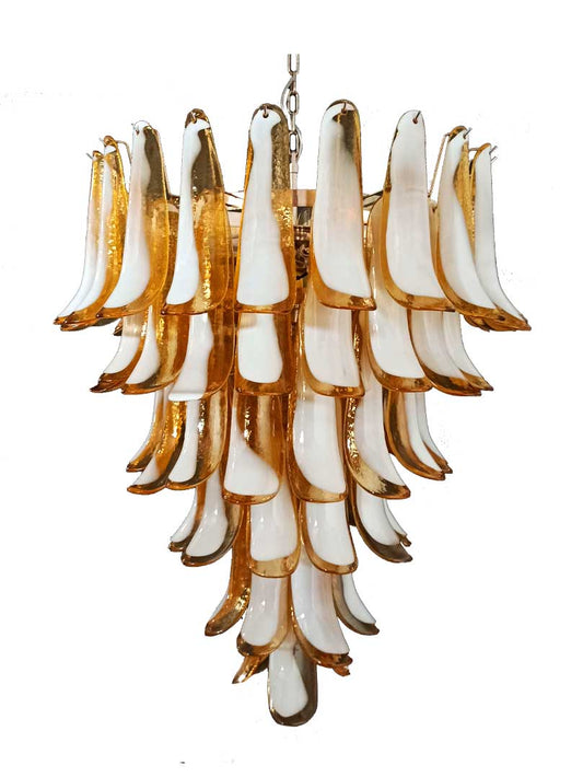 Murano chandelier Mazzega Ø80 - 75 glass in amber color