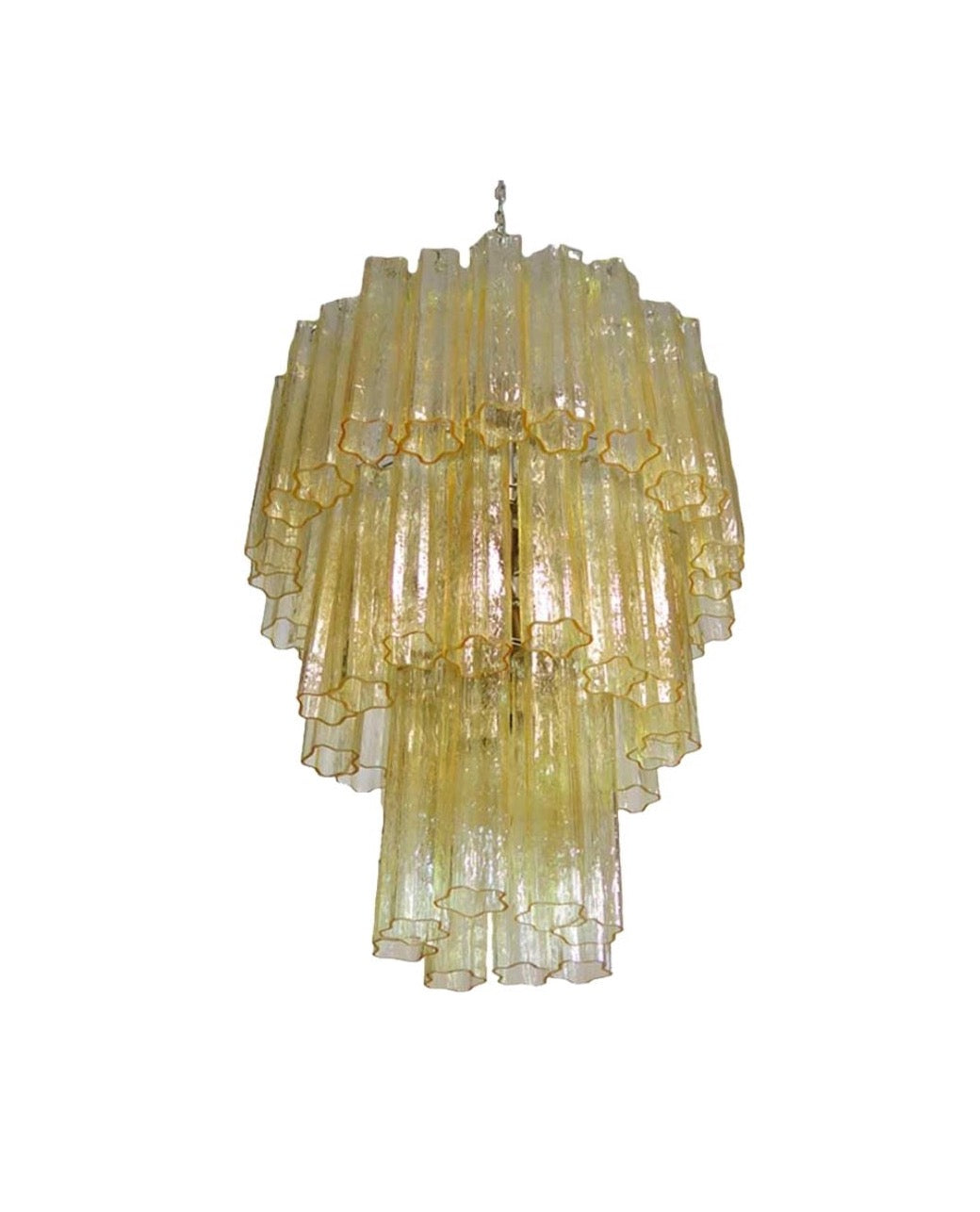 Murano ceiling chandelier Tubular Ø66 - 48 honey colored glass
