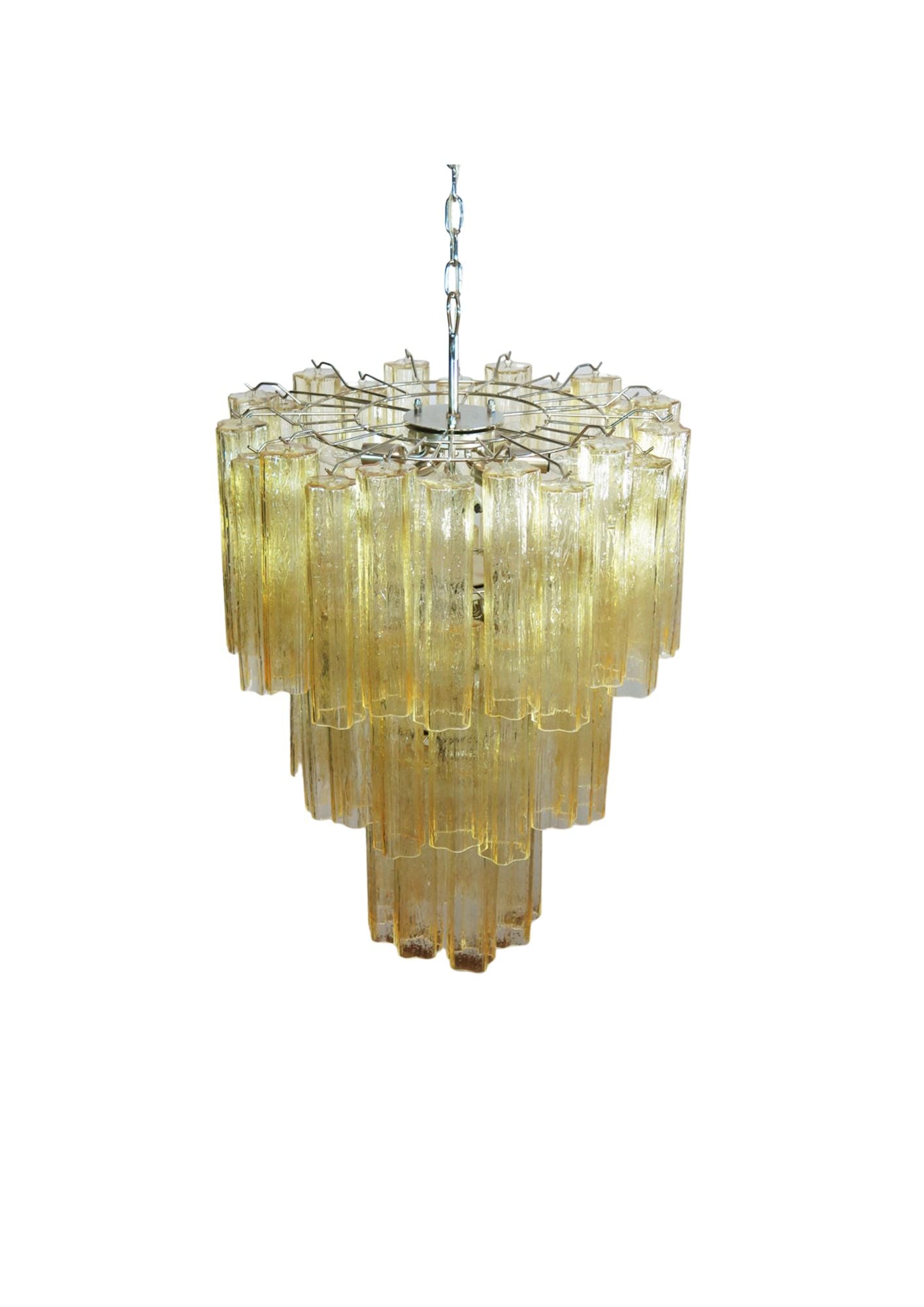 Murano ceiling chandelier Tubular Ø66 - 48 honey colored glass