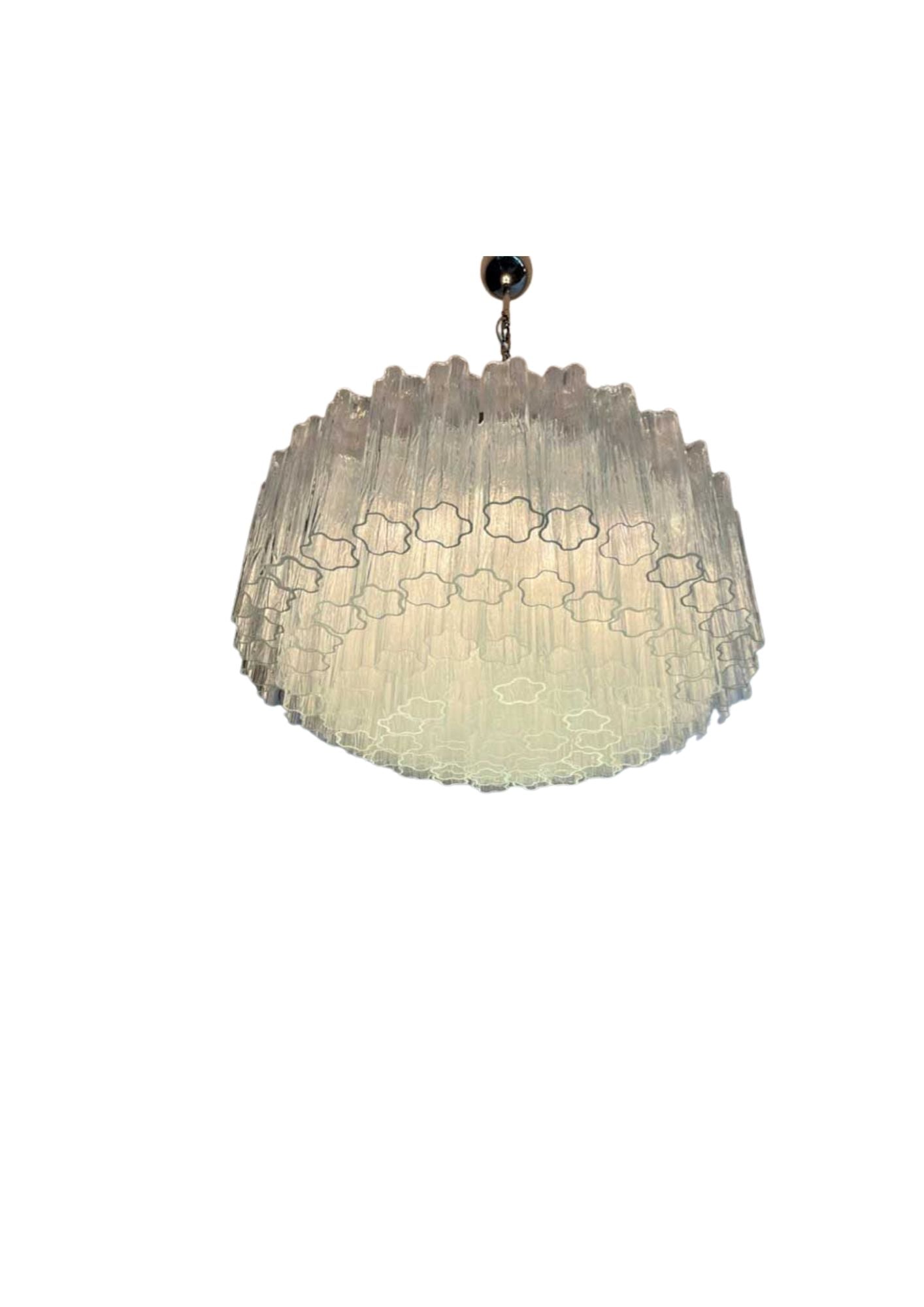 Murano chandelier Tubular Ø82 - 101 clear glass