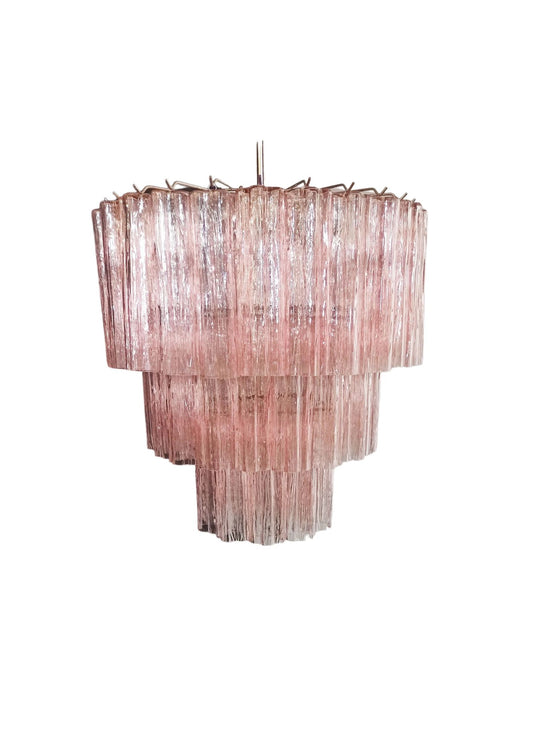 Murano chandelier Tubular Ø60 - 52 glass Pink