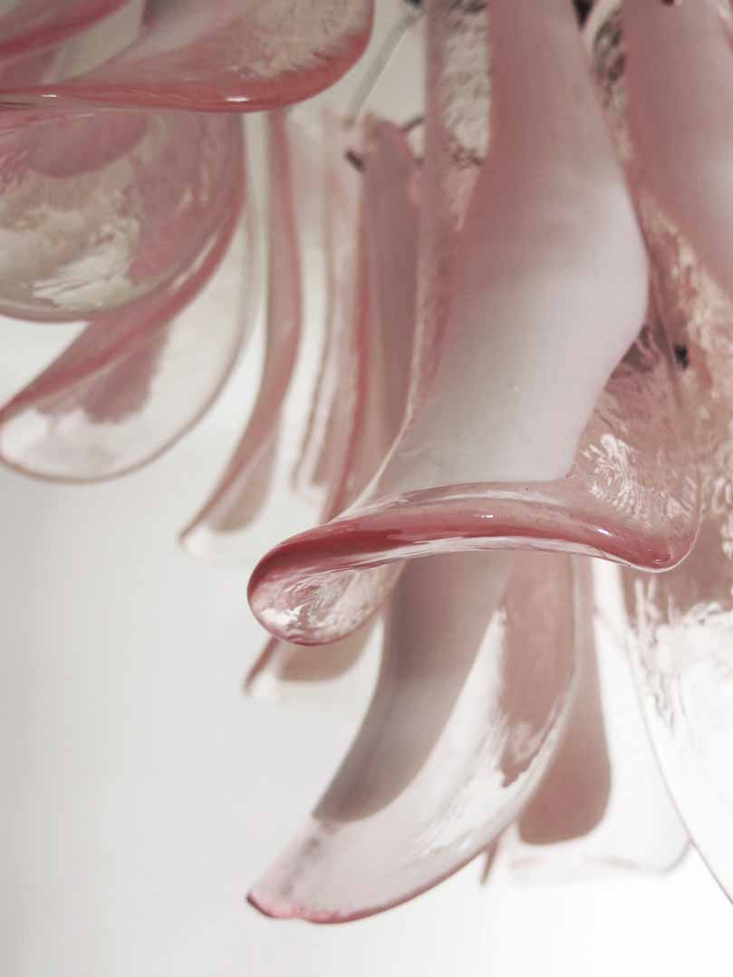 Murano chandelier Mazzega Ø50 - 25 pink glass