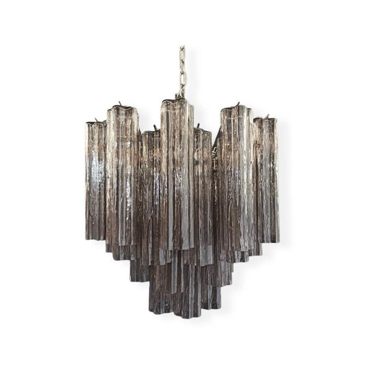 Murano Tubular Chandelier Ø58 – 36 Smoke Glass Elements