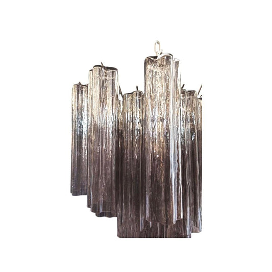 Murano ceiling chandelier Tubular Ø58 - 36 smoke colored glass