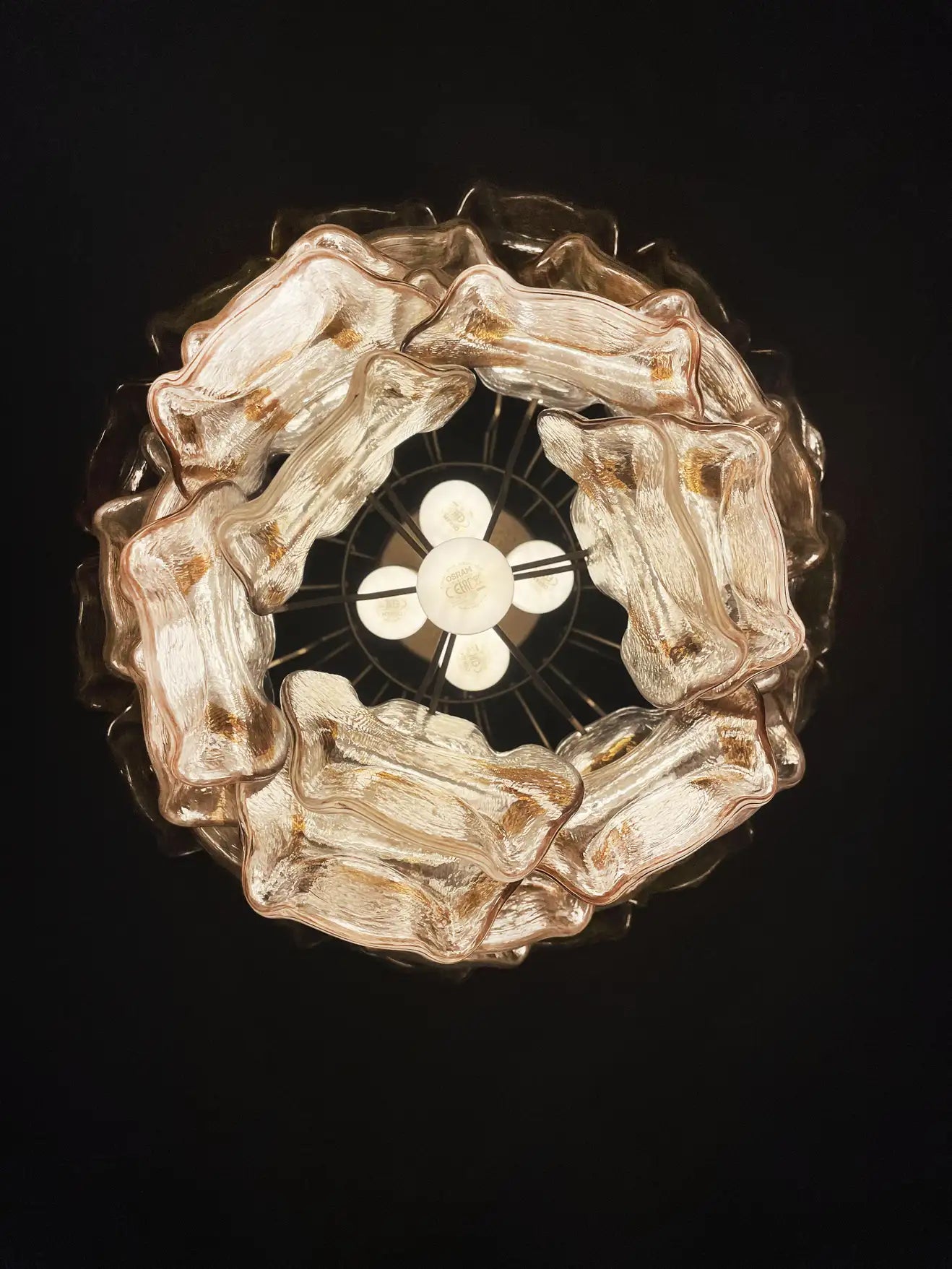 Murano chandelier Mazzega Speciale Ø42 - 41 amber colored glass