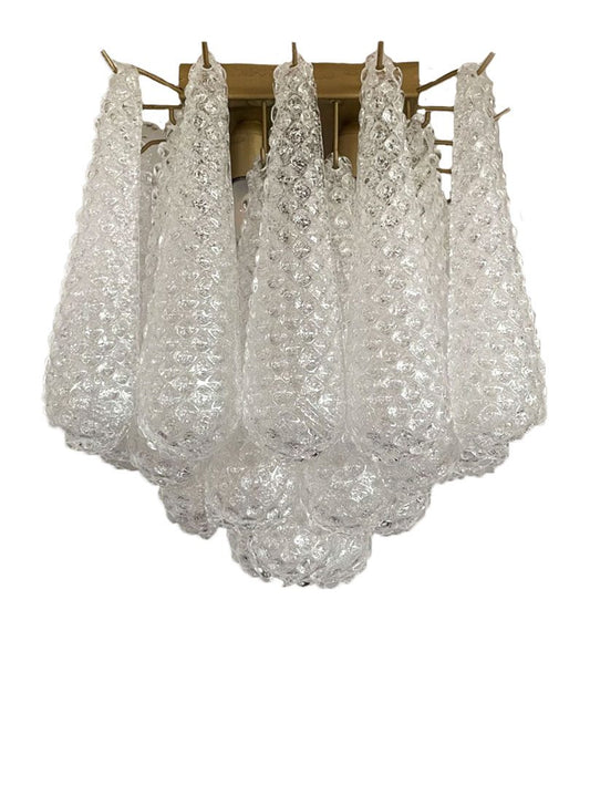 Murano Drop Flush-Mount Ceiling Light Ø35 – 32 Clear Glass Elements