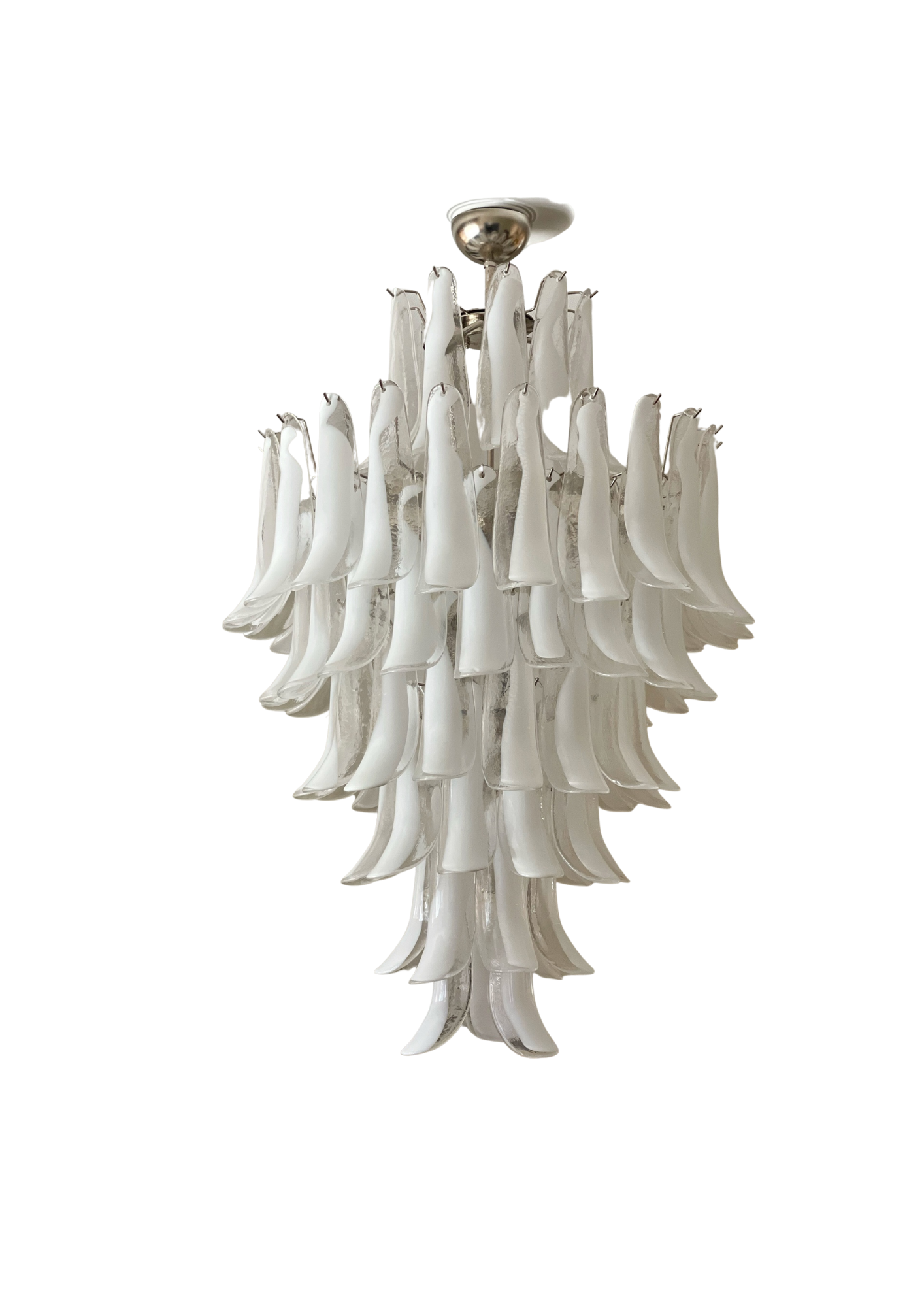Murano chandelier Mazzega Ø80 - 85 white glass