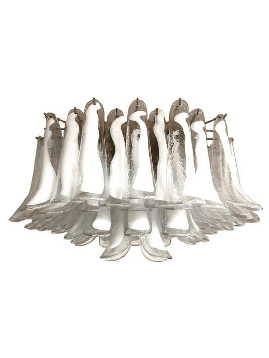 Murano plafond Mazzega Ø80 - 63 white glasses