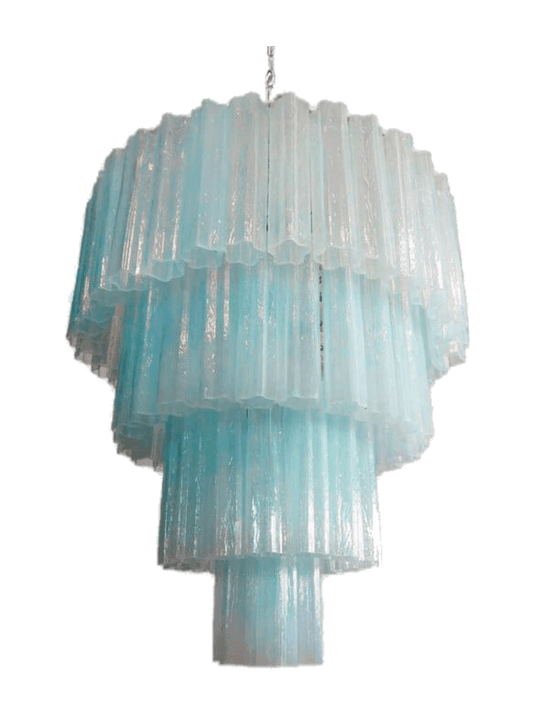 Lustre Murano Tubular Ø85 – 78 éléments en verre menthe